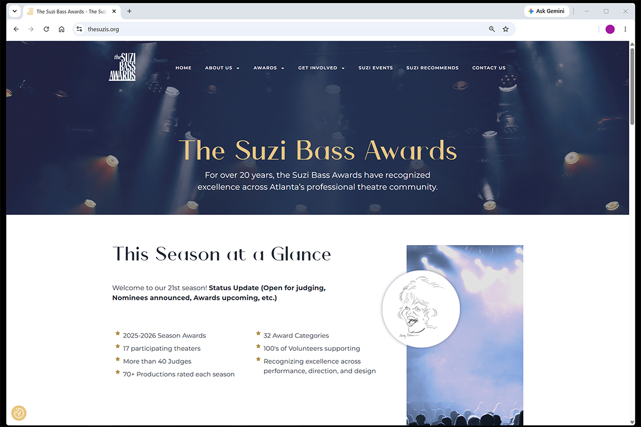 The Suzi Bass Awards Atlanta Site Redesign