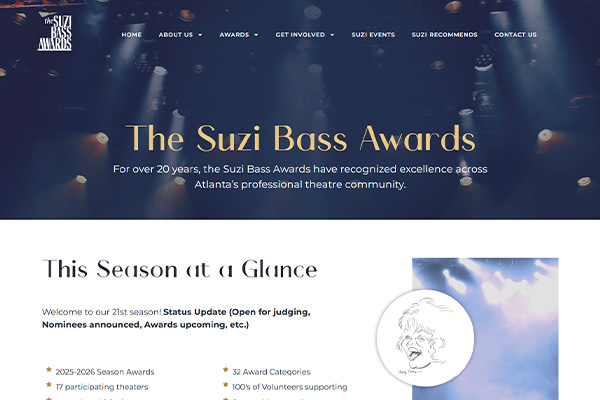The Suzi Bass Awards home page thumbnail